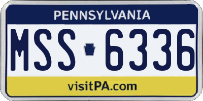 PA license plate MSS6336