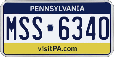 PA license plate MSS6340
