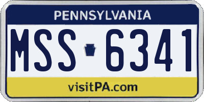 PA license plate MSS6341