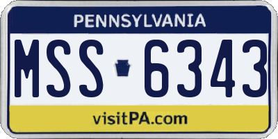 PA license plate MSS6343