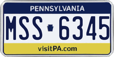PA license plate MSS6345