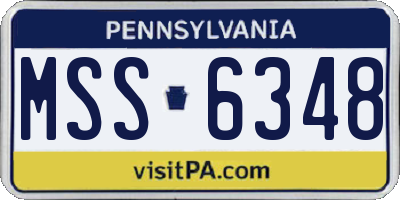 PA license plate MSS6348