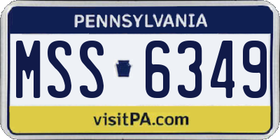 PA license plate MSS6349
