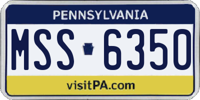 PA license plate MSS6350