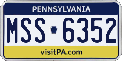 PA license plate MSS6352