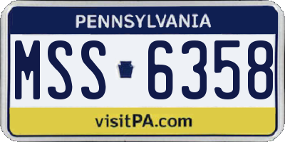 PA license plate MSS6358