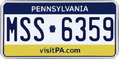 PA license plate MSS6359