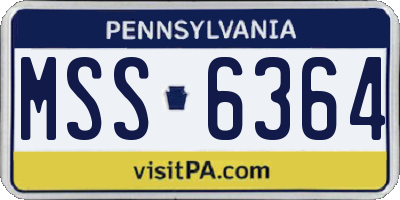 PA license plate MSS6364