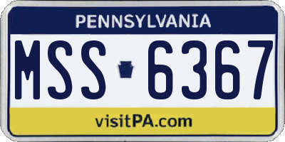 PA license plate MSS6367