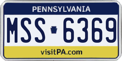 PA license plate MSS6369