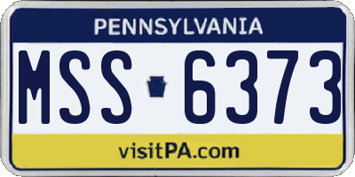 PA license plate MSS6373