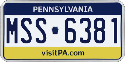 PA license plate MSS6381
