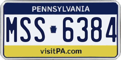 PA license plate MSS6384