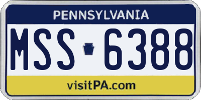 PA license plate MSS6388