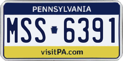 PA license plate MSS6391