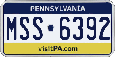 PA license plate MSS6392