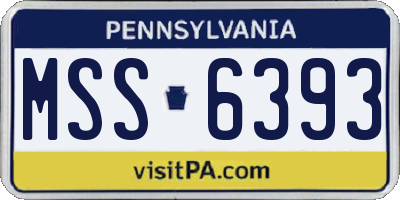 PA license plate MSS6393