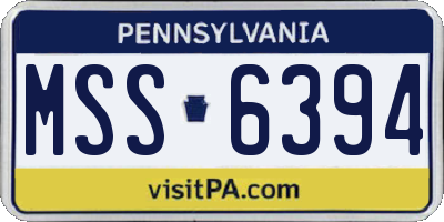 PA license plate MSS6394