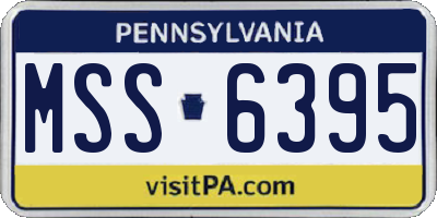 PA license plate MSS6395