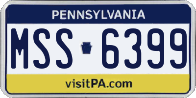 PA license plate MSS6399