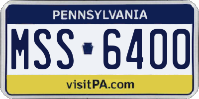 PA license plate MSS6400