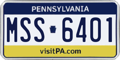 PA license plate MSS6401