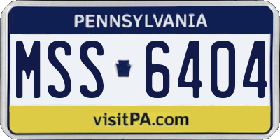 PA license plate MSS6404