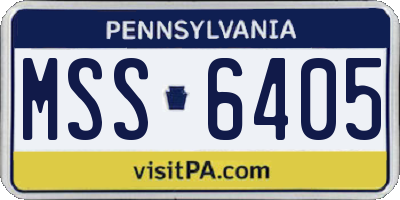 PA license plate MSS6405