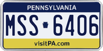 PA license plate MSS6406