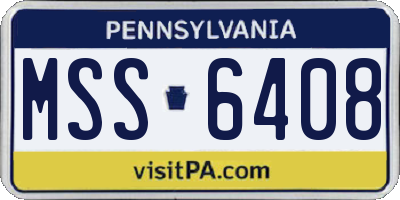 PA license plate MSS6408