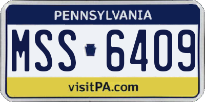 PA license plate MSS6409
