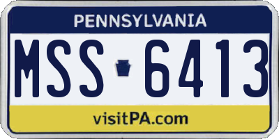 PA license plate MSS6413