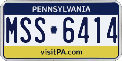 PA license plate MSS6414