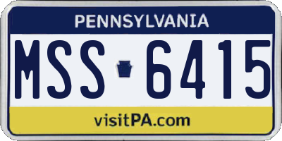 PA license plate MSS6415