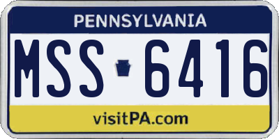 PA license plate MSS6416