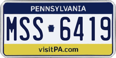 PA license plate MSS6419