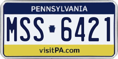PA license plate MSS6421
