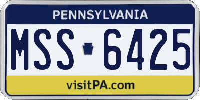 PA license plate MSS6425