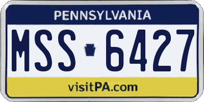 PA license plate MSS6427