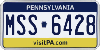 PA license plate MSS6428