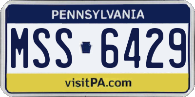 PA license plate MSS6429