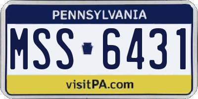 PA license plate MSS6431