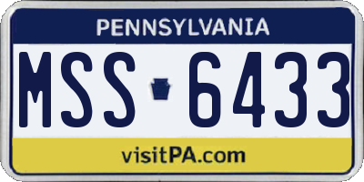 PA license plate MSS6433