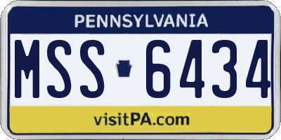 PA license plate MSS6434