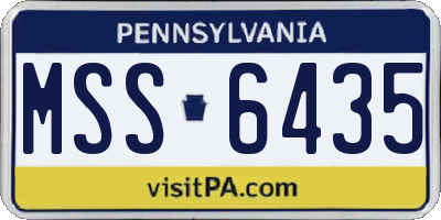 PA license plate MSS6435