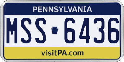 PA license plate MSS6436