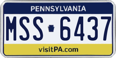 PA license plate MSS6437