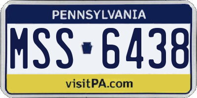 PA license plate MSS6438