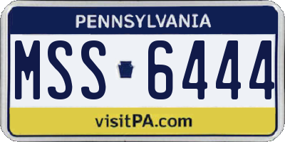 PA license plate MSS6444