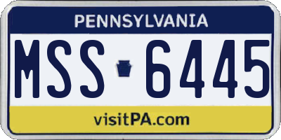PA license plate MSS6445